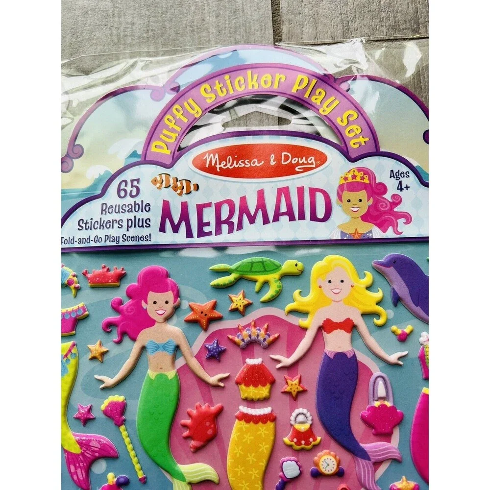 Melissa & Doug Dress Up Reusable 65 Puffy Sticker Play Set w/ Fold & Go Scenes